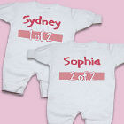 1 of 2 Twin Personalized Fleece Romper 61429X